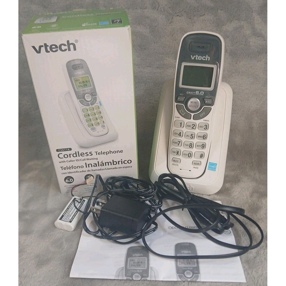 Vtech Handset Cordless Telephone‎ Caller ID Call Waiting CS6114 Dect 6.0 READ